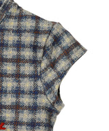 T-Shirt Checked Blue-AVAVAV-Forget-me-nots Online Store