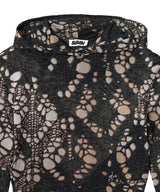 Hooded Top Printed Distressed Knit-AVAVAV-Forget-me-nots Online Store