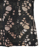 Hooded Top Printed Distressed Knit-AVAVAV-Forget-me-nots Online Store