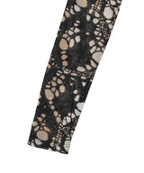 Hooded Top Printed Distressed Knit-AVAVAV-Forget-me-nots Online Store