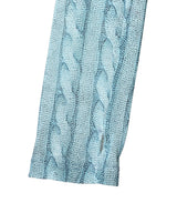 Turtleneck Top Printed Cable Knit Blue-AVAVAV-Forget-me-nots Online Store