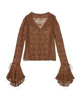 Lace Long Sleeve Blouse-Forget-me-nots-Forget-me-nots Online Store