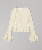 Lace Long Sleeve Blouse-Forget-me-nots-Forget-me-nots Online Store