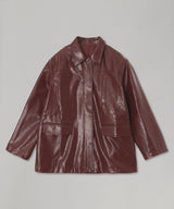 Fake Leather Jacket-Forget-me-nots-Forget-me-nots Online Store