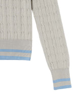 Long Sleeve Knit Polo-Forget-me-nots-Forget-me-nots Online Store