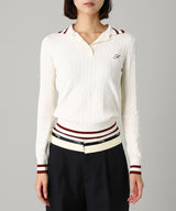 Long Sleeve Knit Polo-Forget-me-nots-Forget-me-nots Online Store