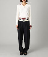 Long Sleeve Knit Polo-Forget-me-nots-Forget-me-nots Online Store