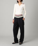 Long Sleeve Knit Polo-Forget-me-nots-Forget-me-nots Online Store