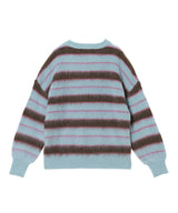 Border Crew Neck Knit-Forget-me-nots-Forget-me-nots Online Store
