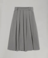 Baloon Pleats Belted Skirt-Forget-me-nots-Forget-me-nots Online Store