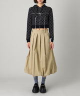 Baloon Pleats Belted Skirt-Forget-me-nots-Forget-me-nots Online Store