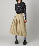 Baloon Pleats Belted Skirt-Forget-me-nots-Forget-me-nots Online Store