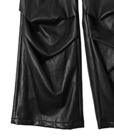 Coated Wide Tuck Pants-Forget-me-nots-Forget-me-nots Online Store
