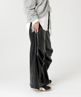 Coated Wide Tuck Pants-Forget-me-nots-Forget-me-nots Online Store