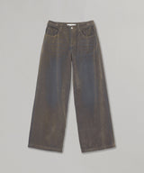 Flocked Denim Pants-Forget-me-nots-Forget-me-nots Online Store