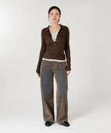 Flocked Denim Pants-Forget-me-nots-Forget-me-nots Online Store