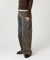 Flocked Denim Pants-Forget-me-nots-Forget-me-nots Online Store
