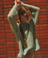 Mesh Loose Crew Neck Knit-Forget-me-nots-Forget-me-nots Online Store
