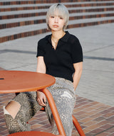 Leopard Damaged Denim-Forget-me-nots-Forget-me-nots Online Store