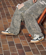 Leopard Damaged Denim-Forget-me-nots-Forget-me-nots Online Store