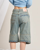 Moon Laser Denim Bermudas-Marine Serre-Forget-me-nots Online Store