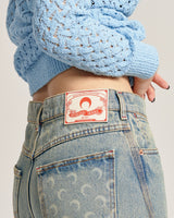Moon Laser Denim Bermudas-Marine Serre-Forget-me-nots Online Store