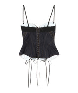 Lace Up Denim Bustier-FETICO-Forget-me-nots Online Store