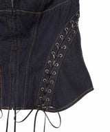 Lace Up Denim Bustier-FETICO-Forget-me-nots Online Store