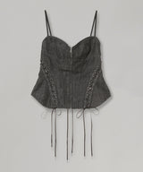 Lace Up Denim Bustier-FETICO-Forget-me-nots Online Store
