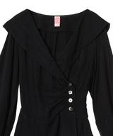 Rose Jaquard Stripe Sailor Collar Blouse-FETICO-Forget-me-nots Online Store