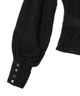 Rose Jaquard Stripe Sailor Collar Blouse-FETICO-Forget-me-nots Online Store