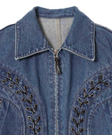 Lace Up Denim Jacket-FETICO-Forget-me-nots Online Store