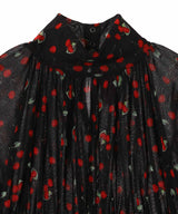 Printed Velvet Tulle Turtleneck Bodysuit-FETICO-Forget-me-nots Online Store