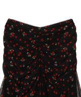 Printed Velvet Tulle Gathered Skirt-FETICO-Forget-me-nots Online Store