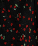 Printed Velvet Tulle Gathered Skirt-FETICO-Forget-me-nots Online Store