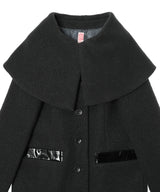 Boucle Wool Cape Coat-FETICO-Forget-me-nots Online Store