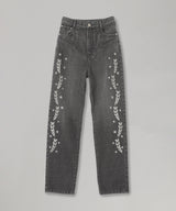 Embroidered Straight Jeans-FETICO-Forget-me-nots Online Store