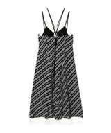 Lace Jaquard Stripe Slip Dress-FETICO-Forget-me-nots Online Store