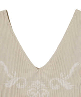 Damask-Pattern Rib Knit Sleeve-FETICO-Forget-me-nots Online Store