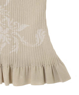 Damask-Pattern Rib Knit Sleeve-FETICO-Forget-me-nots Online Store