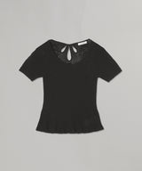 Damask Lace Scoop-Neck Top-FETICO-Forget-me-nots Online Store