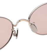 X Blanc Metal Oval Sunglasses-FETICO-Forget-me-nots Online Store