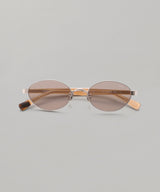 X Blanc Metal Oval Sunglasses-FETICO-Forget-me-nots Online Store