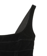 Flocked Denim Peplum Bustier