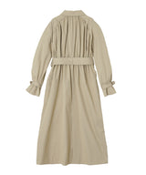 Cotton Twill Gathered Soutien Collar Coat-FETICO-Forget-me-nots Online Store