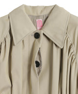 Cotton Twill Gathered Soutien Collar Coat-FETICO-Forget-me-nots Online Store