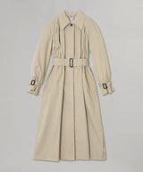 Cotton Twill Gathered Soutien Collar Coat-FETICO-Forget-me-nots Online Store