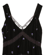 Rose Embroidered Velvet Dress