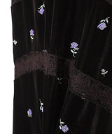 Rose Embroidered Velvet Dress