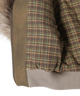 Brown Hooded Zip-Up Short Faux Fur Jacket